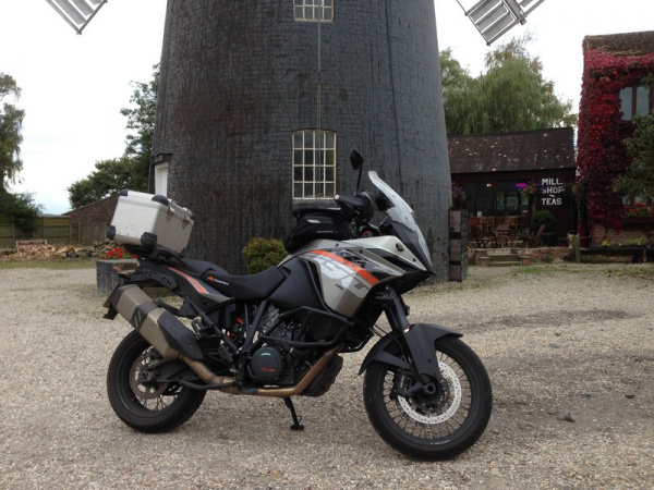 Steve's KTM 1190 Adventure at the Mount Pleasant Windmill near Kirton in Lindsey