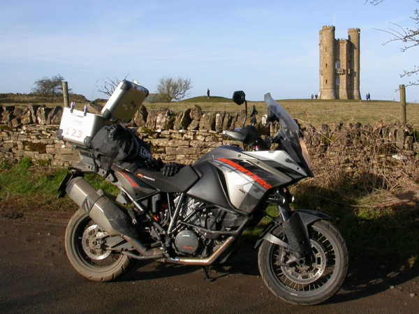 Steve's KTM 1190 Adventure at the Broadway Tower