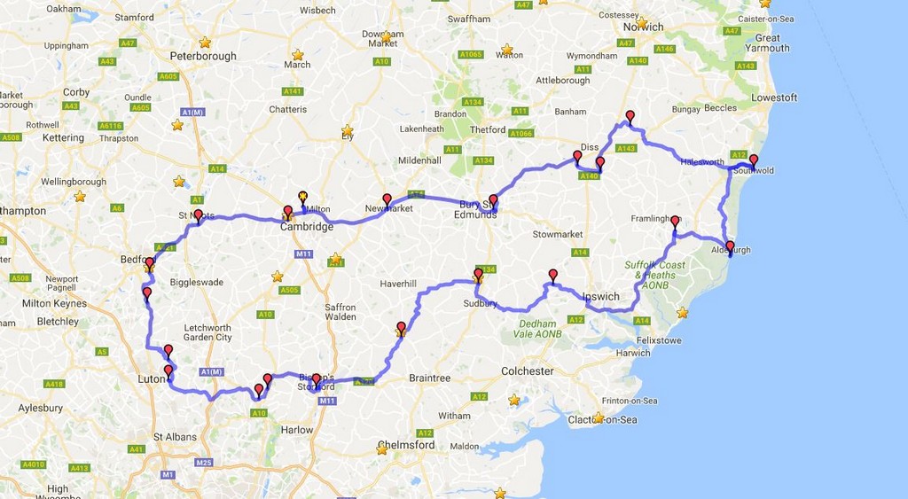Iceni Rally Planed Route Iceni Rally Planed Route