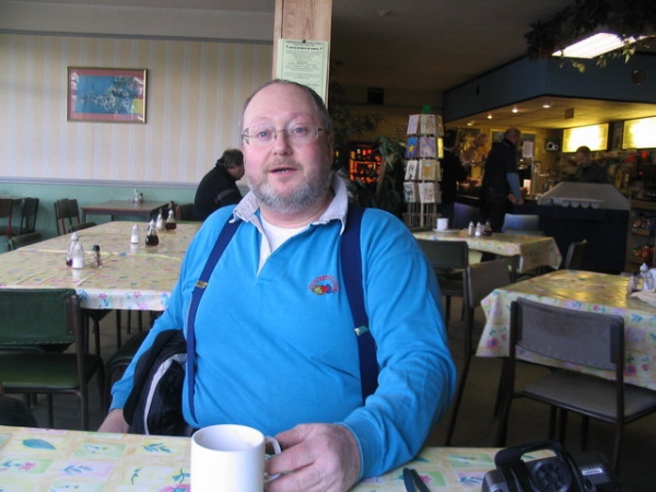 Bob inside Fromes Hill Cafe