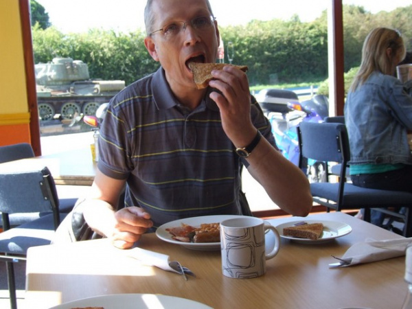 Zoom in Ray inside Fromes Hill cafe