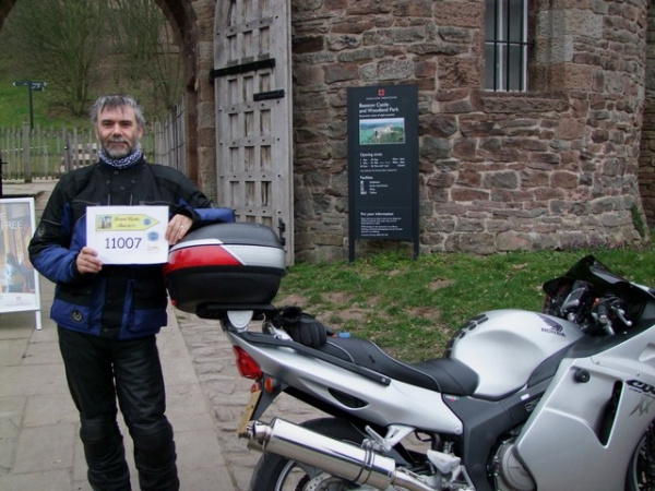 Rig and his Honda Blackbird outside Beeston Castle