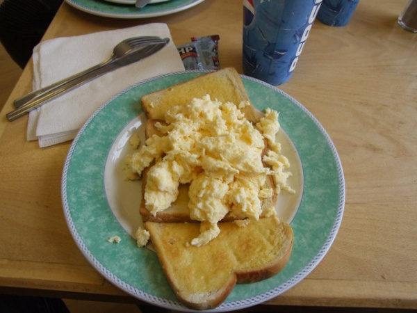 Scrambled eggs at Crossgates Cafe