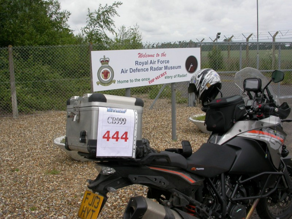 Zoom in KTM 1190 Adventure outside RAF Air Defence Radar Museum