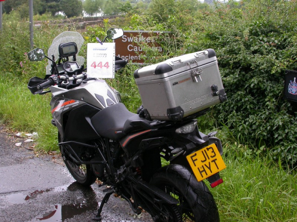 Zoom in KTM 1190 Adventure near Swarkestone Causeway