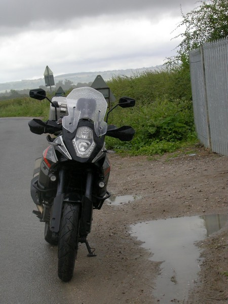 Zoom in KTM 1190 Adventure at Bridego Bridge, location of the 1963 Great Train Robbery.