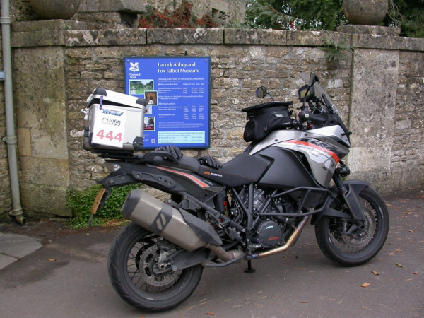 Zoom in Steve's KTM 1190 Adventure at Lacock Abbey