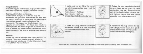 Ultimate Ear - Instruction Leaflet