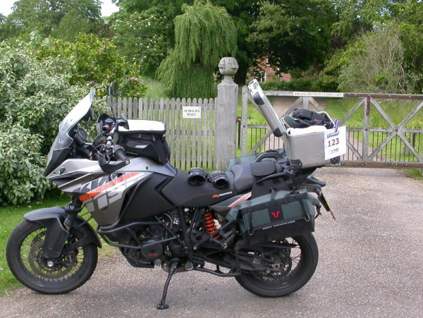 Zoom in Steve's KTM 1190 Adventure at Aubourn Hall