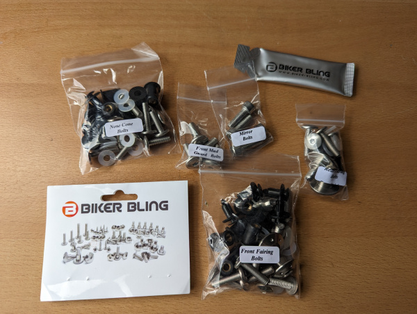 Replacement stainless steel fairing fasteners